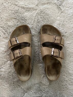 Birkenstock Arizona leather Double Strap Buckle Sandals in Taupe